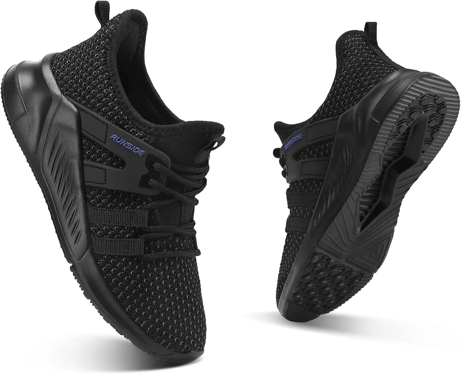 Детские кроссовки для девочек со шнуровкой RUNSIDE, Black — фото 3
