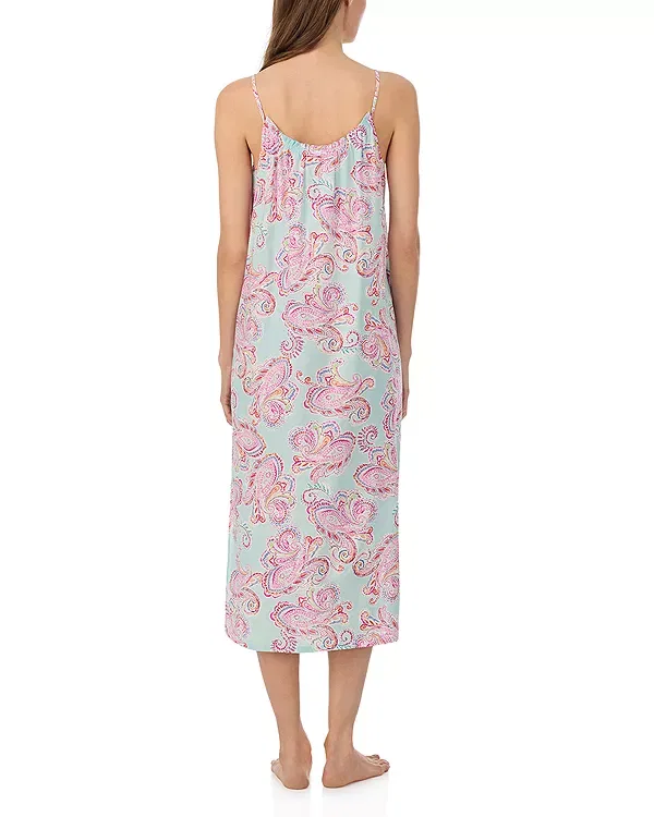 Женская ночная рубашка без рукавов с принтом Classic Lawn Ruffle Neck Ballet Ralph Lauren, Multi Paisley — фото 3