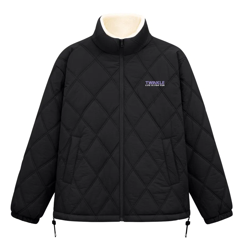Детская пуховая куртка с принтом Fresh Purple Chest Logo MINISO, Thermal Black