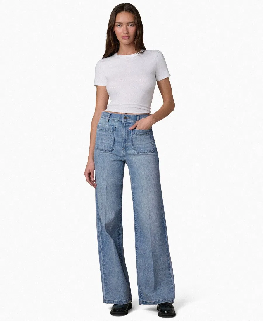 Джинсы женские с высокой посадкой и патч-карманами The Mia Patch Pocket High-Rise Wide Joe's Jeans, Amiable — фото 2