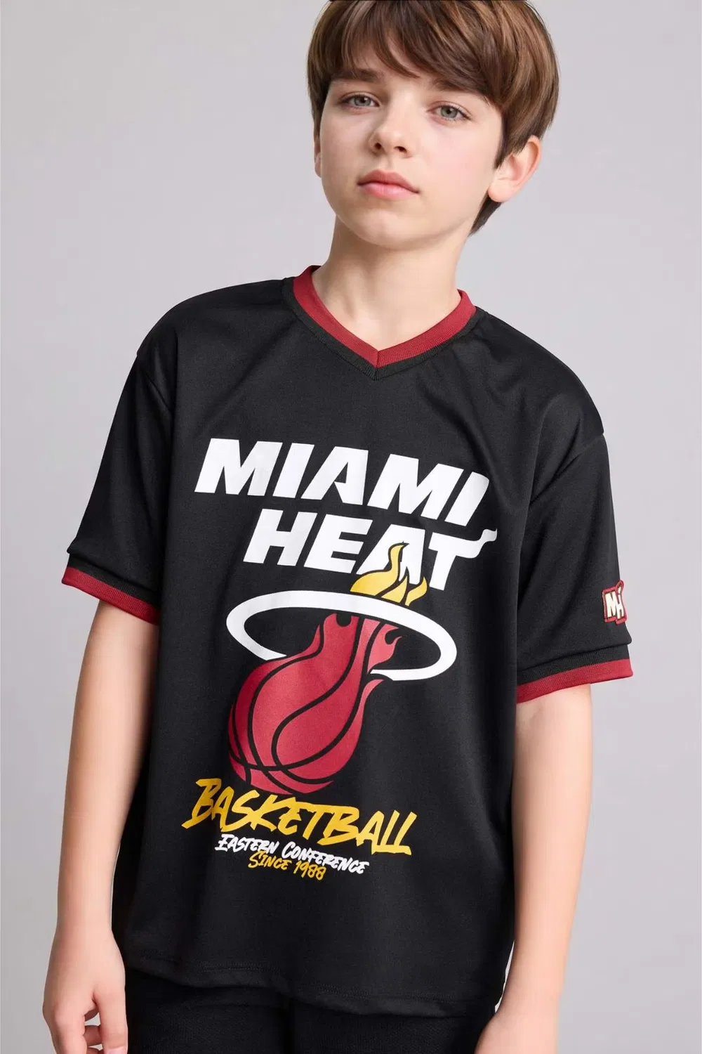 Футболка с коротким рукавом с принтом NBA Miami Heat, Defacto, черный