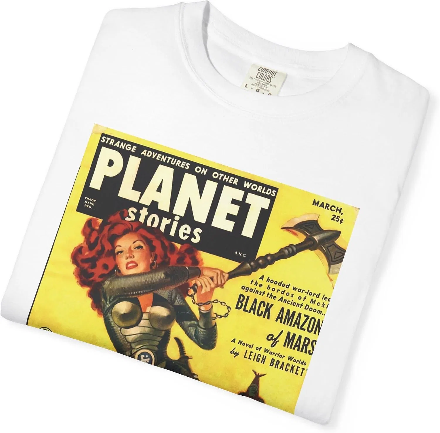 Футболка с принтом Vintage Sci-Fi Comfort Colors, White — фото 4