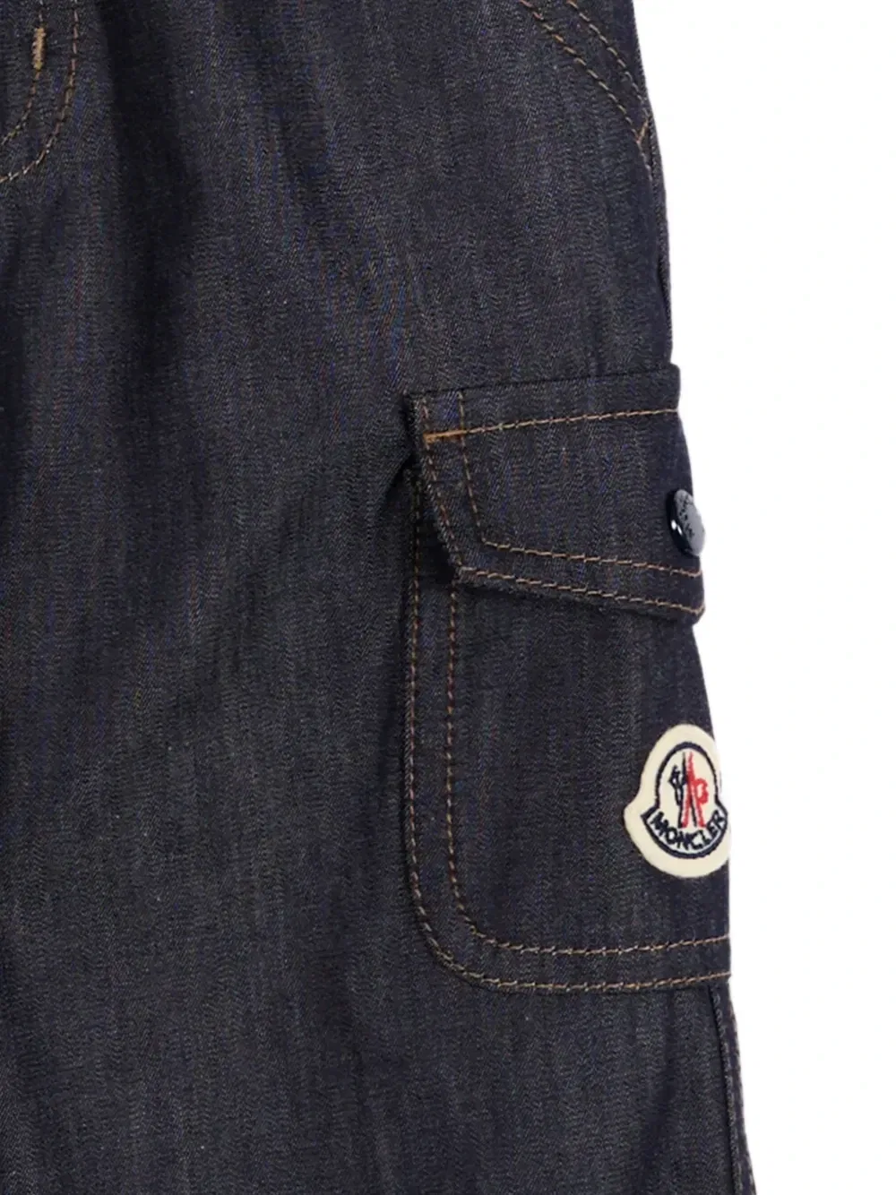 Широкие брюки на резинке Moncler Enfant, синий — фото 3