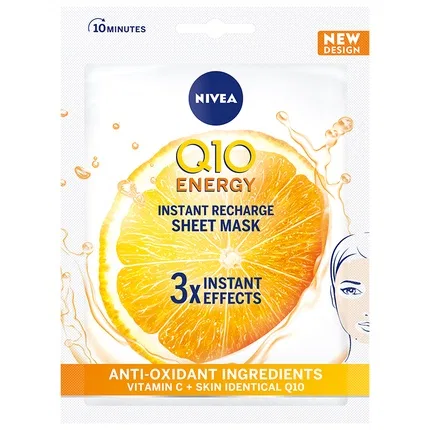 Тканевая маска для лица 10-минутная Nivea Q10 Plus C