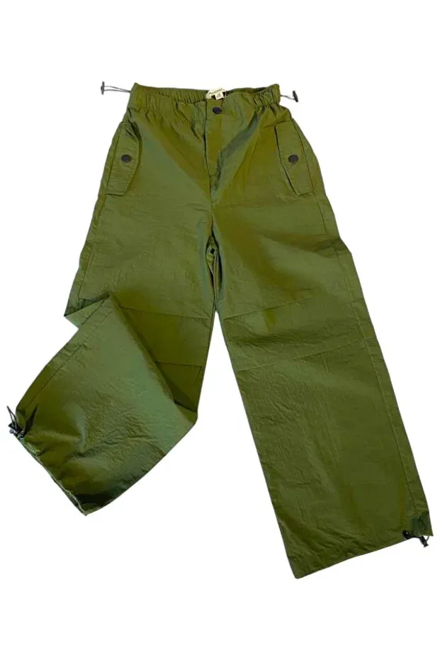 Детские брюки для девочек с эластичным манжетом Parachute Pants Puledro, Khaki