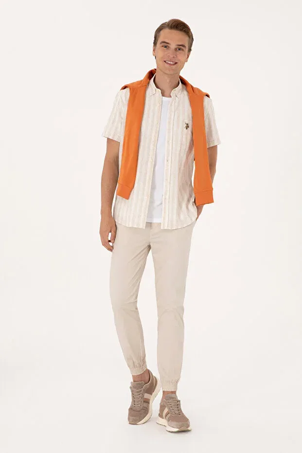 Мужские брюки-джоггеры зауженные U.S. Polo Assn., Stone