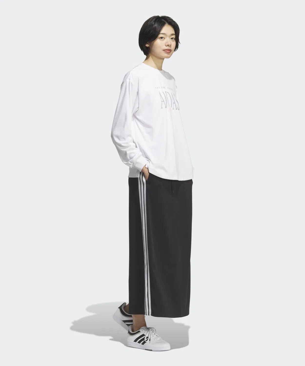 Женская спортивная юбка с принтом Three Stripes DK A-line Adidas, Black — фото 4