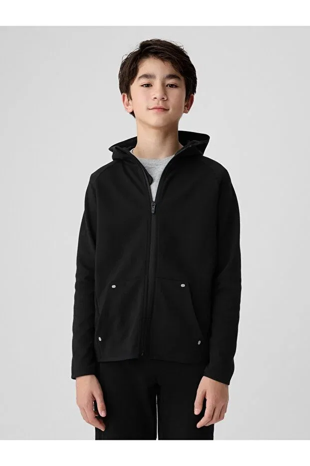Детское худи для мальчиков с принтом Sportswear Gap, Black-003