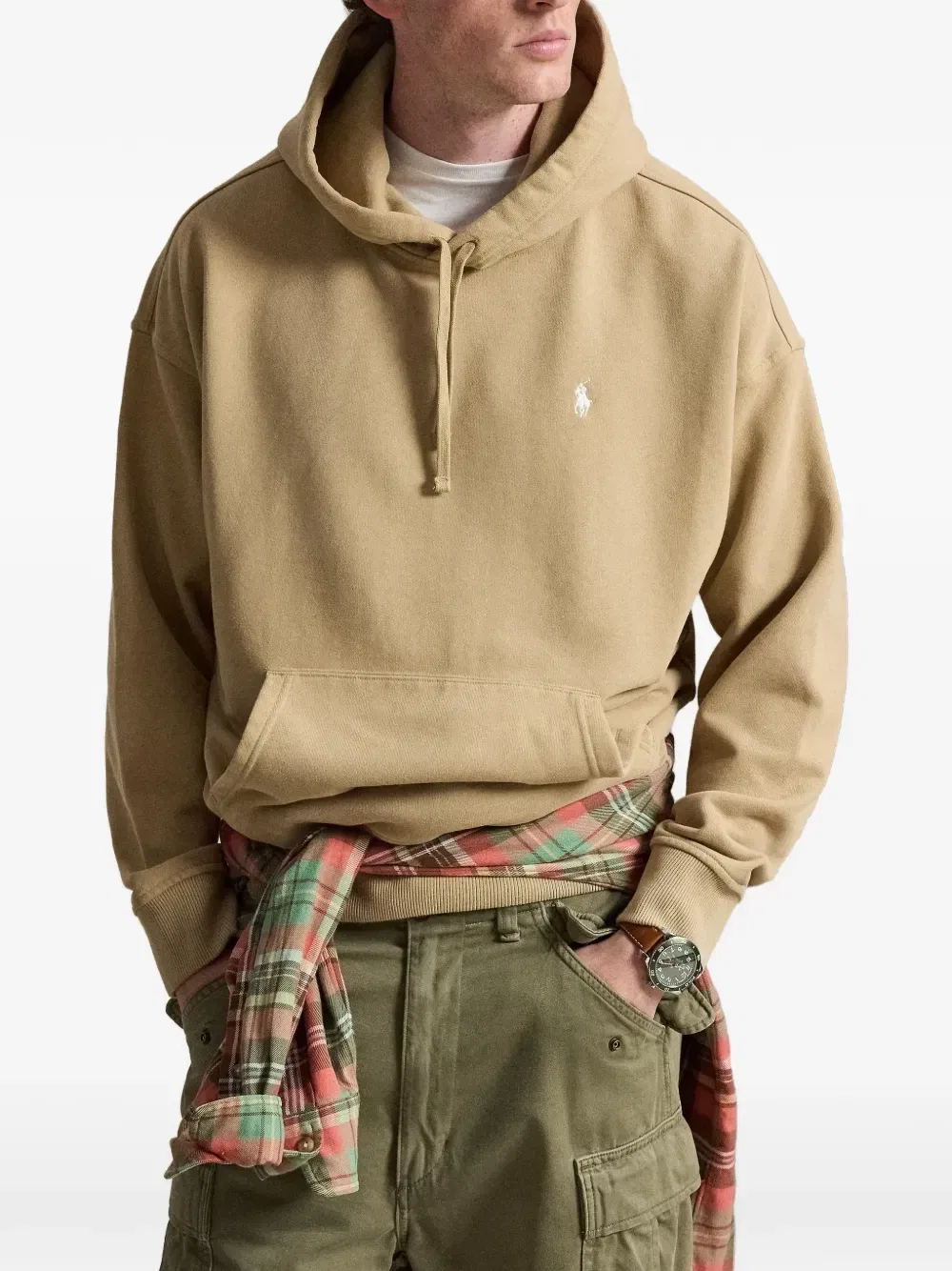 Толстовка с вышитым логотипом пони Polo Ralph Lauren, бежевый — фото 4