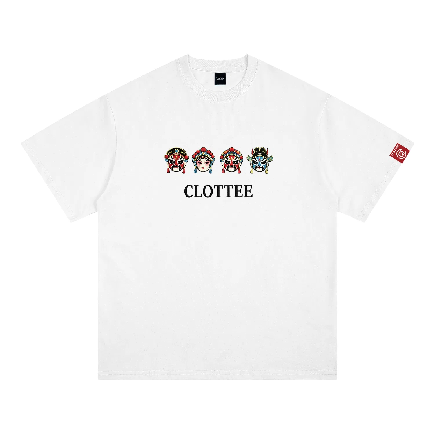 Детская футболка с круглым вырезом с вышивкой Unisex CLOT, White Heather Gray With Black Embroidery — фото 4