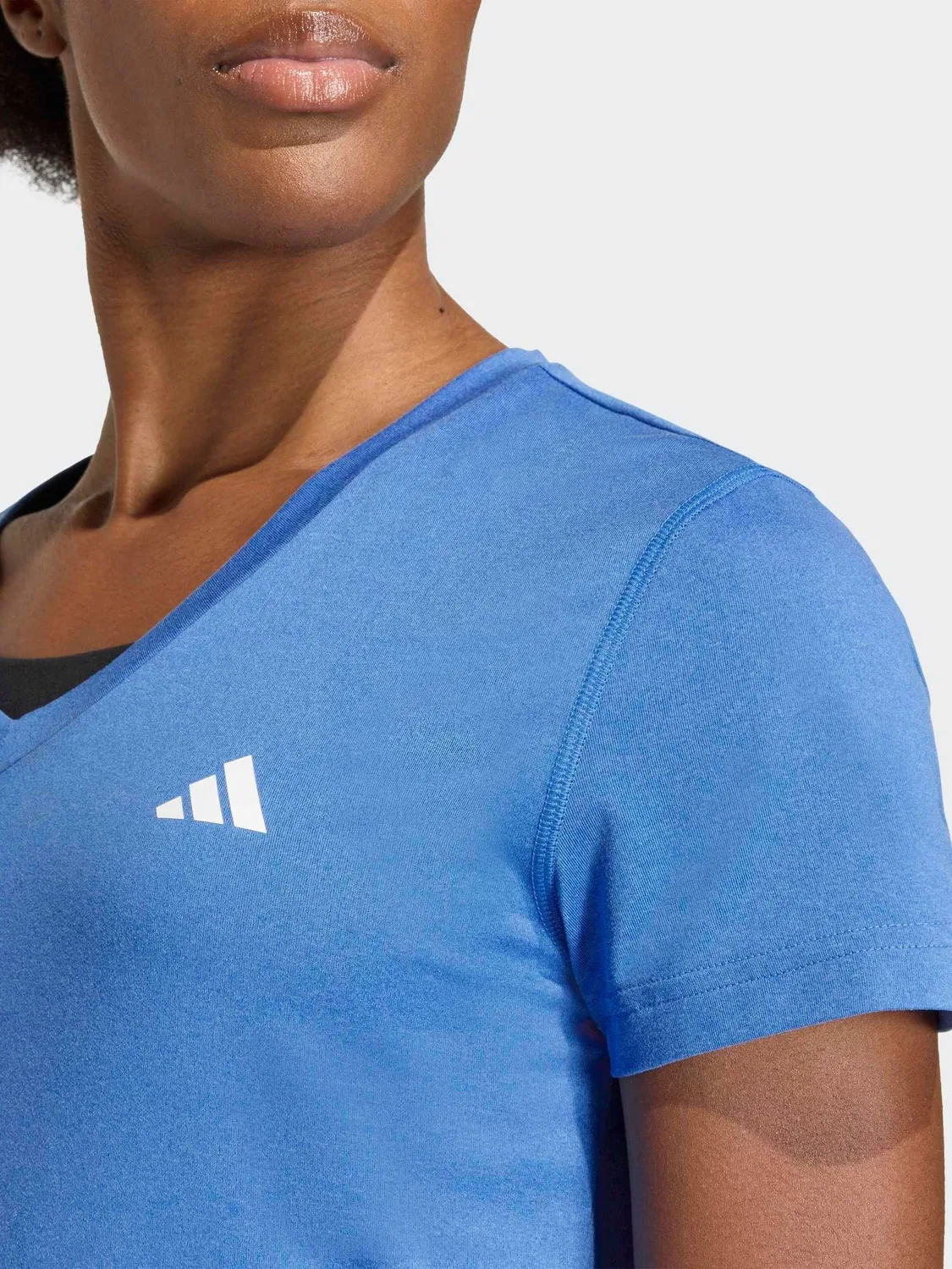 Футболка с V-образным вырезом, Workout Essentials adidas, темно-синий — фото 4