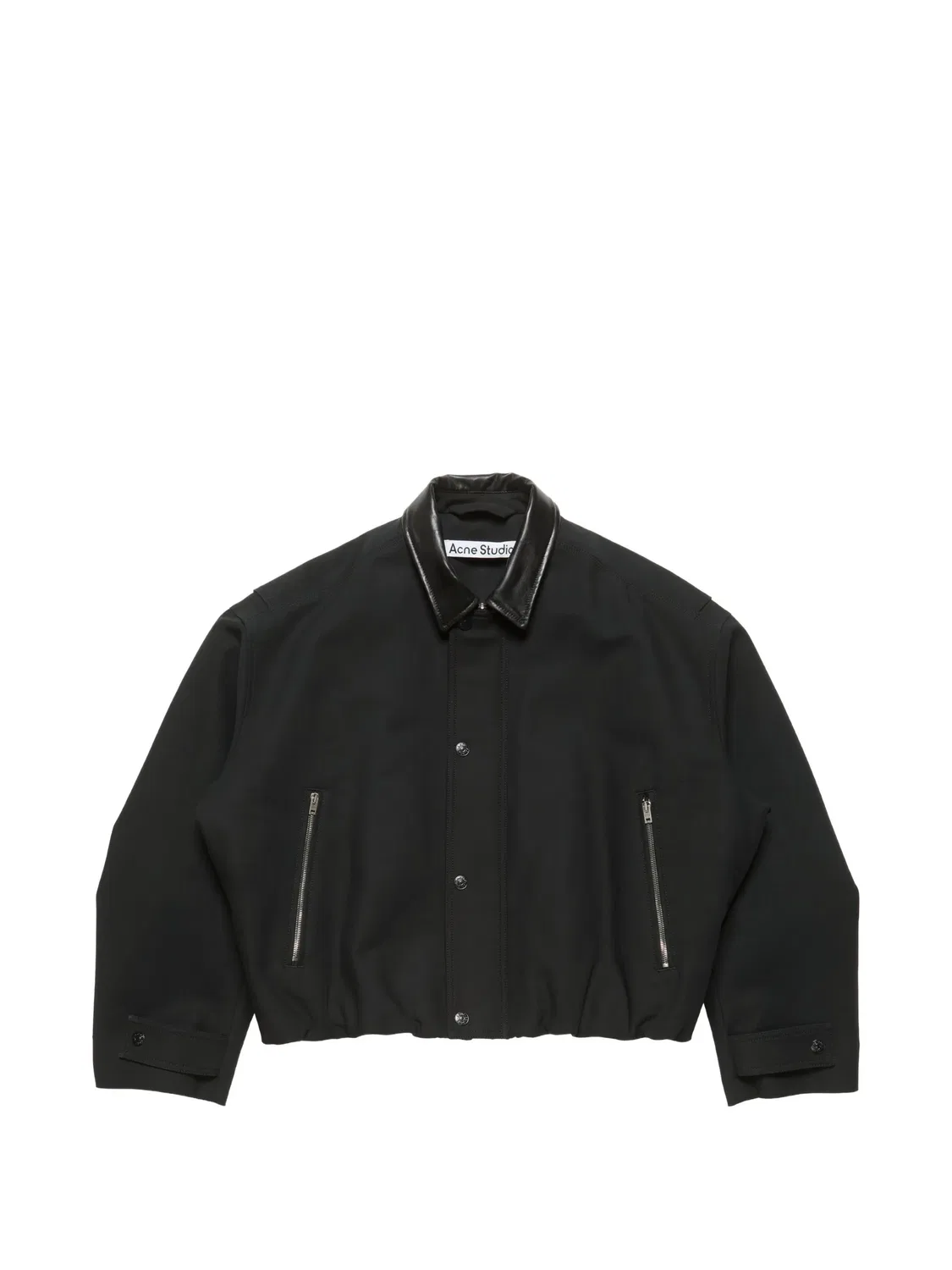 Бомбер с кожаным воротником Acne Studios, черный