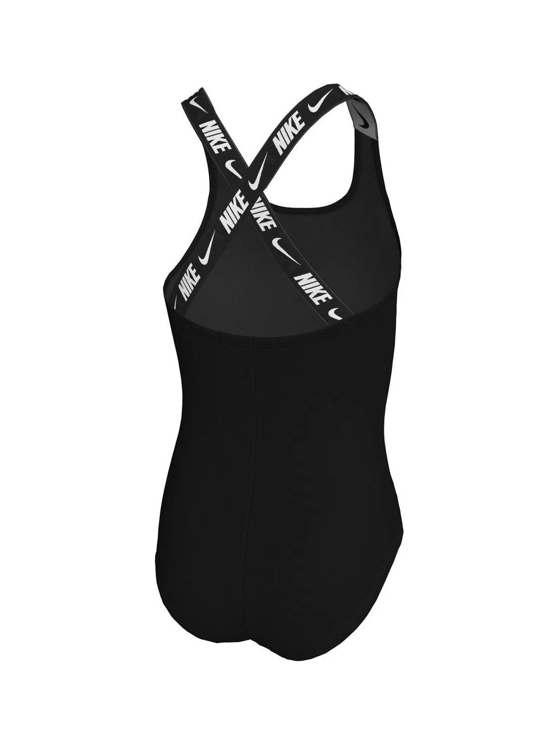 Купальник слитный Nike Black Logo Tape Crossback, черный — фото 2