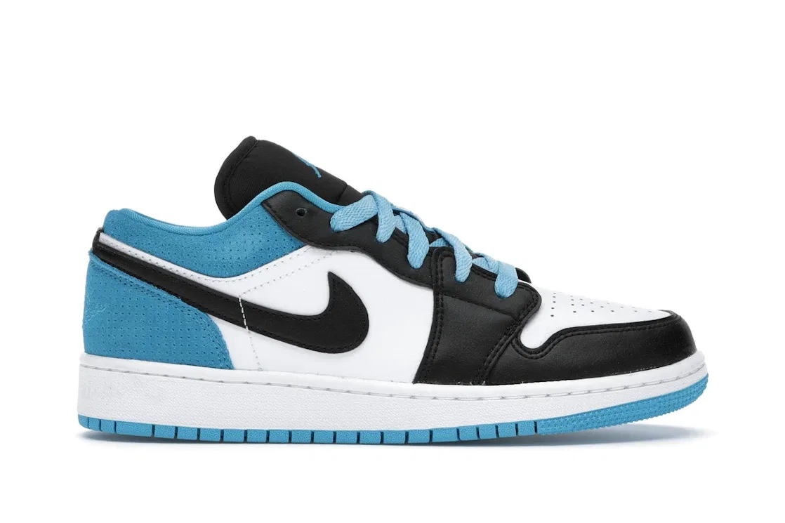 Детские кроссовки Lifestyle с принтом Jordan 1 Low Jordan, Black/Black-Laser Blue-White