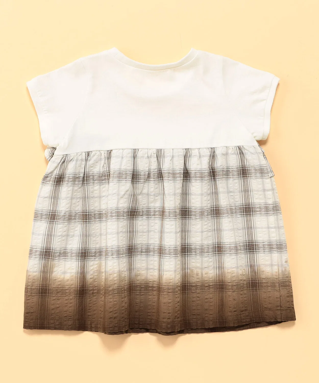 Детская туника-футболка с саччар-принтом и градиентом, модель Soccer Check Gradient COMME CA ISM, Brown — фото 2