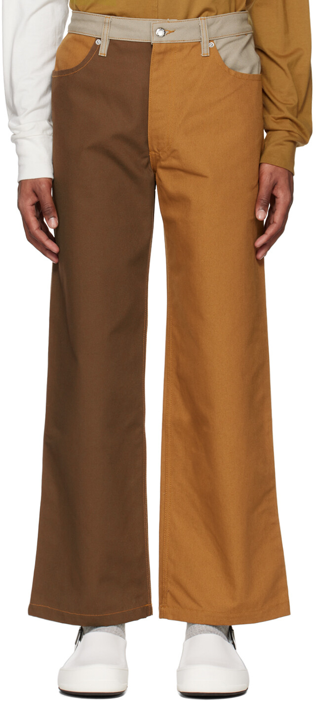 

Широкие джинсы SSENSE Exclusive Orange & Brown Eckhaus Latta