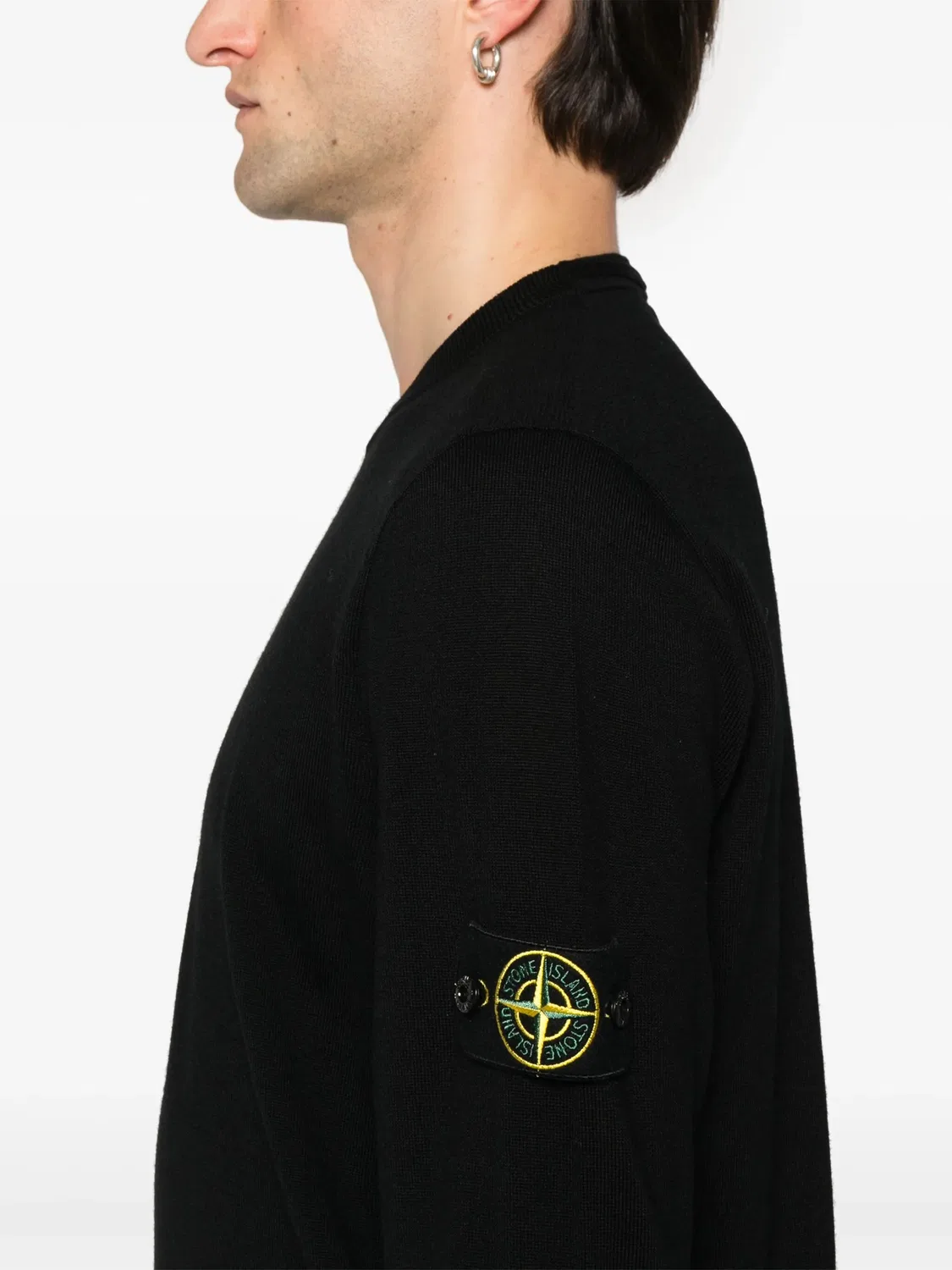 Джемпер с эмблемой компаса Stone Island, черный — фото 3
