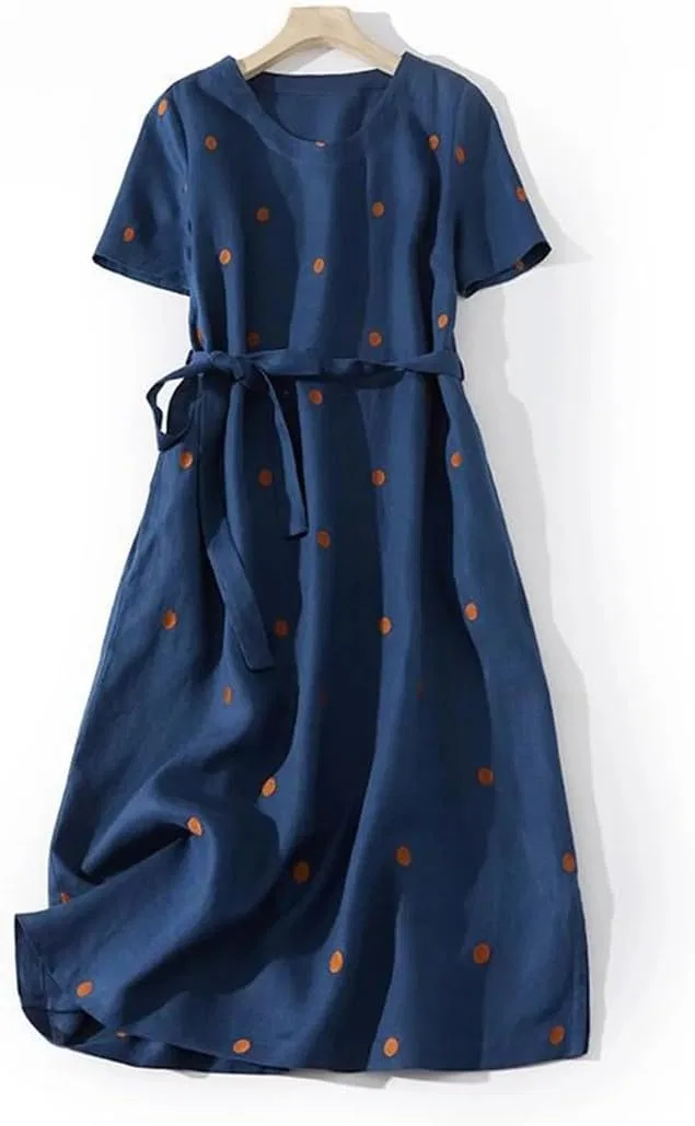 Женское летнее платье миди с цветочным принтом Generic, White — фото 2