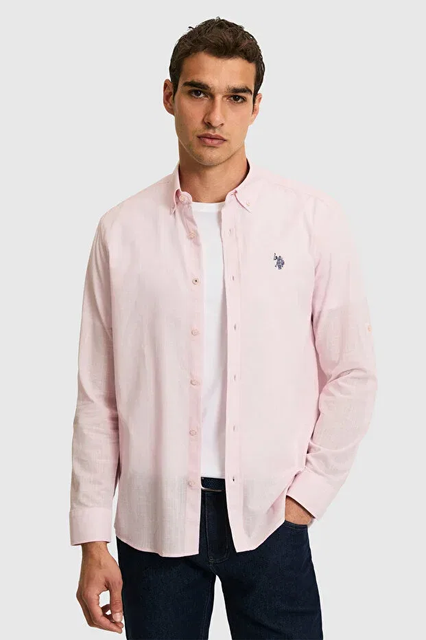 Мужская рубашка с длинным рукавом U.S. Polo Assn., Light Pink