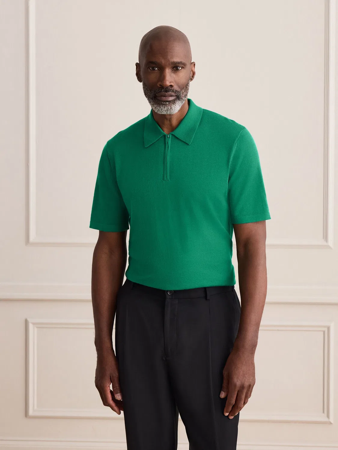 Поло с четверть-застежкой Signature Merino Next, зеленый — фото 3