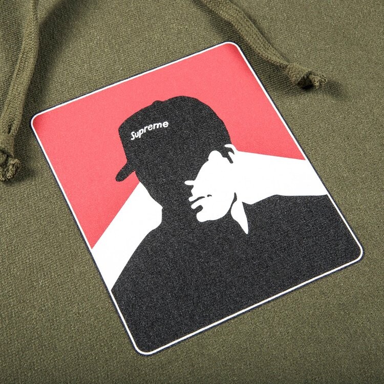 Толстовка Supreme Portrait Hooded Sweatshirt 'Dark Olive', зеленый — фото 3