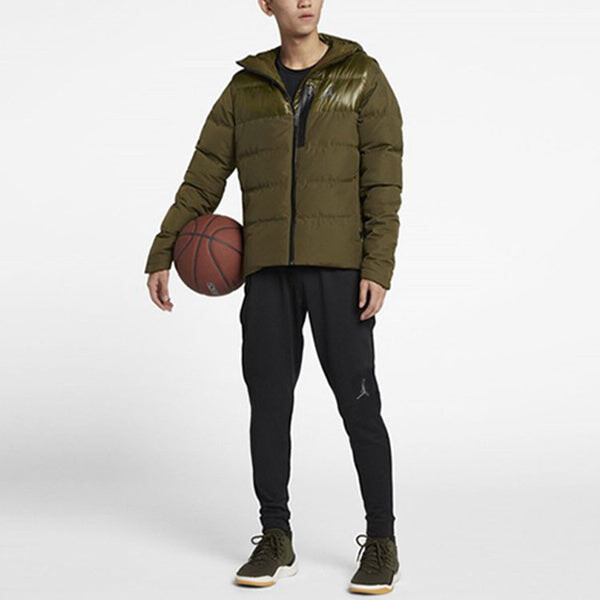 Пуховик Air Jordan Windproof Stay Warm Casual hooded down Jacket Green, зеленый — фото 2