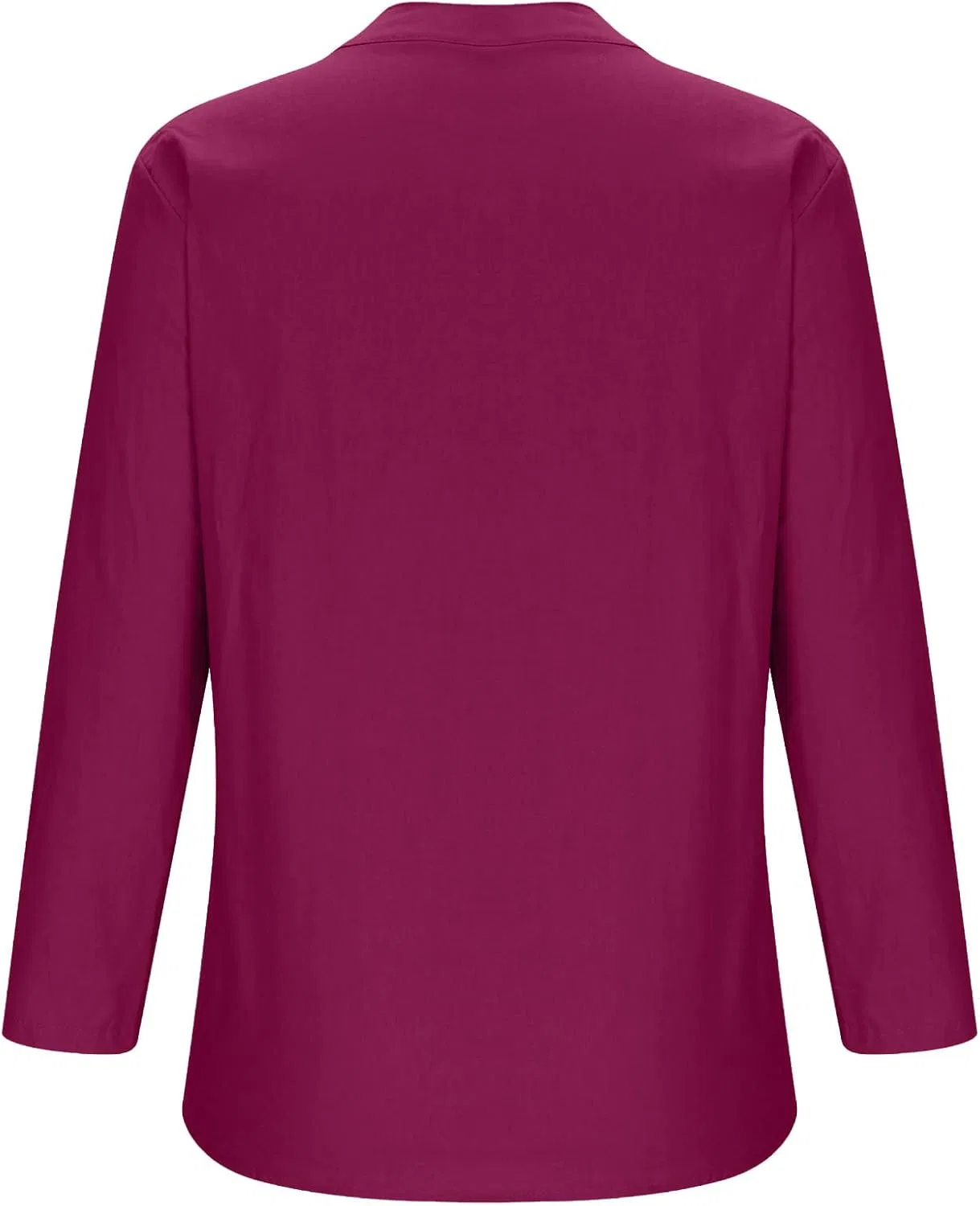 Женская туника с V-образным вырезом длинным рукавом Womens Long Sleeve Shirt, Hot Pink — фото 4