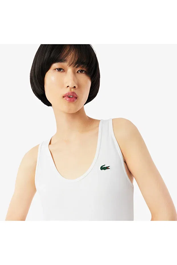 Футболка женская Lacoste White без рукавов — фото 2