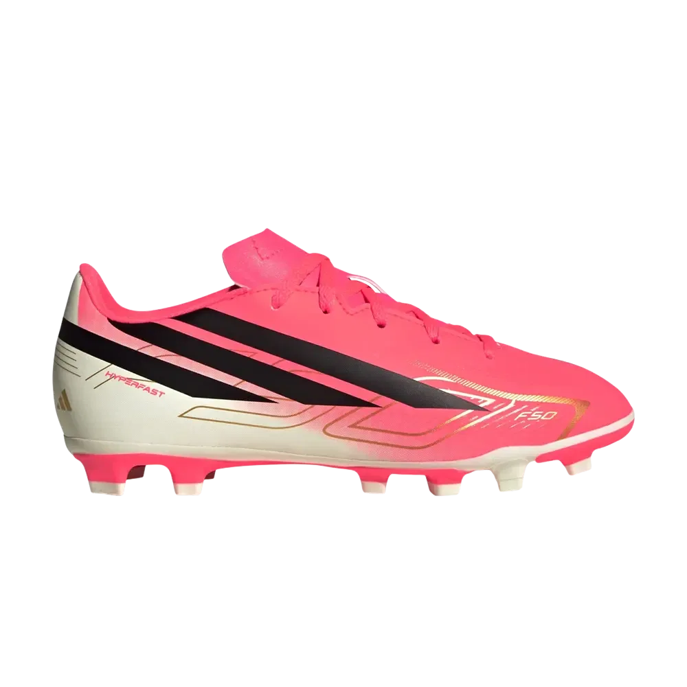 Бутсы Adidas F50 Hyperfast Club FG MG Little Kid, розовый