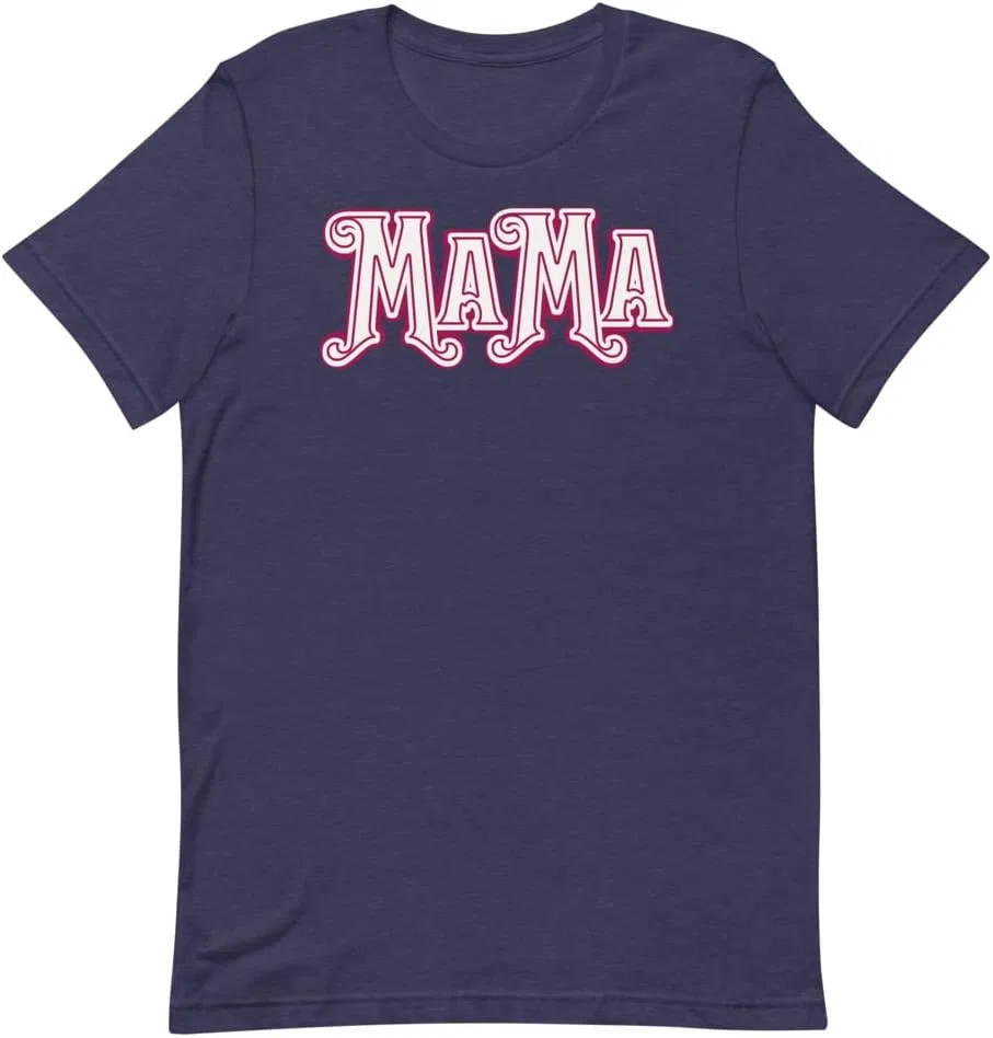 Футболка с принтом Mom, 100% Cotton, 3001 Unisex Short Sleeve Jersey T-Shirt, Heather Midnight Navy