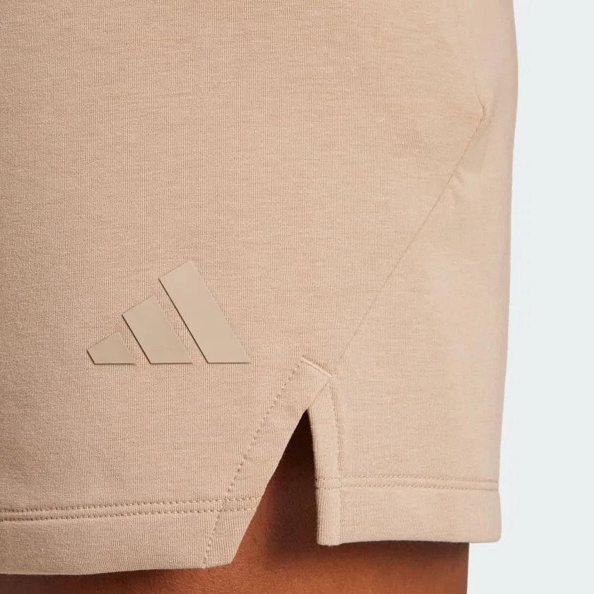 Женские тренировочные шорты adidas с внутренними леггинсами, Chalky Brown — фото 4