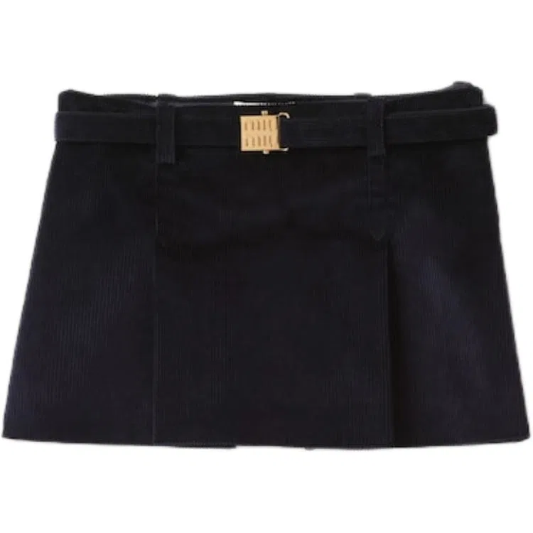 Женская юбка короткая Casual с принтом MIU MIU, Marine Blue