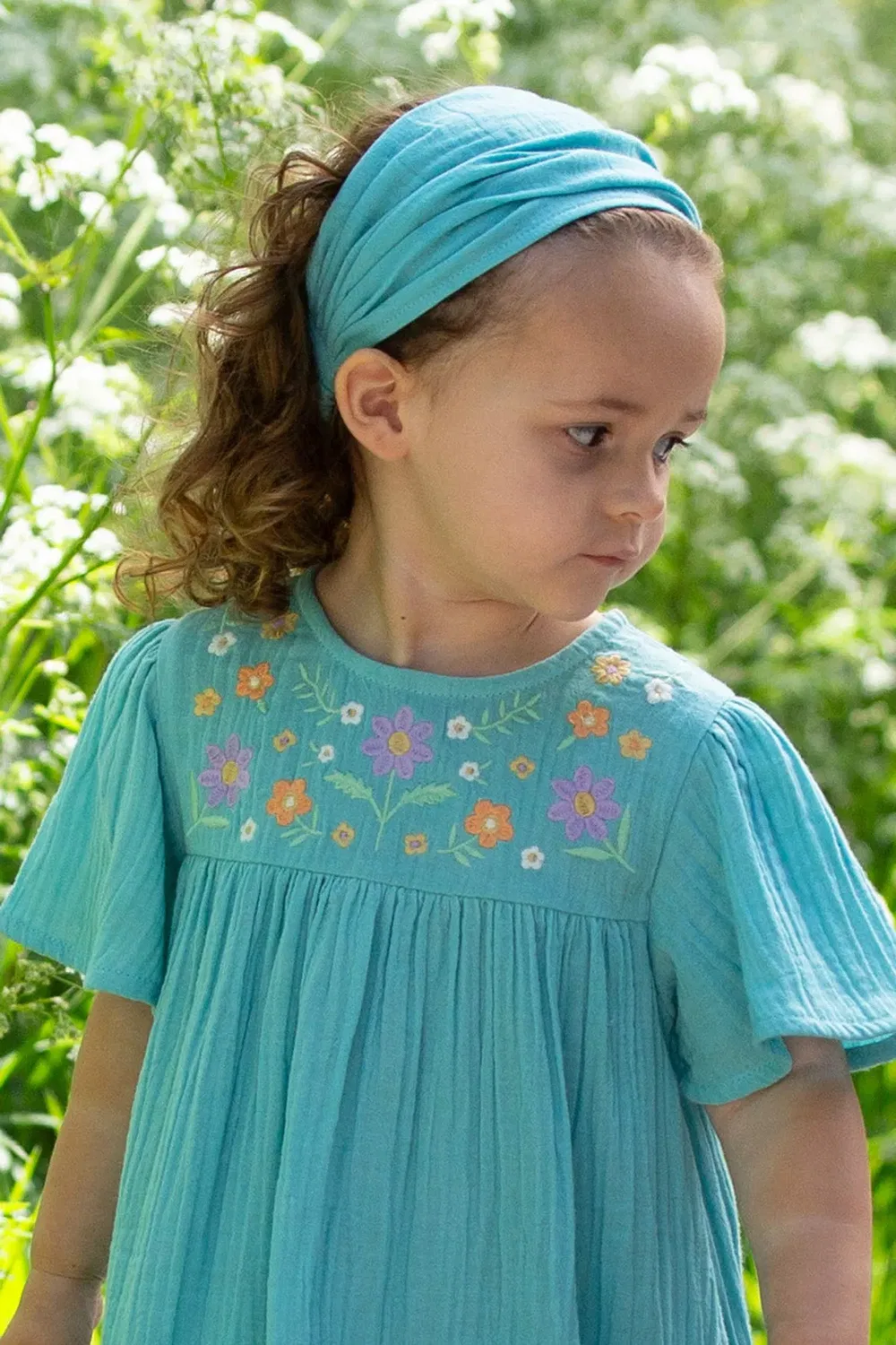 Платье с принтом Flower Fairy Kite, Turquoise — фото 3