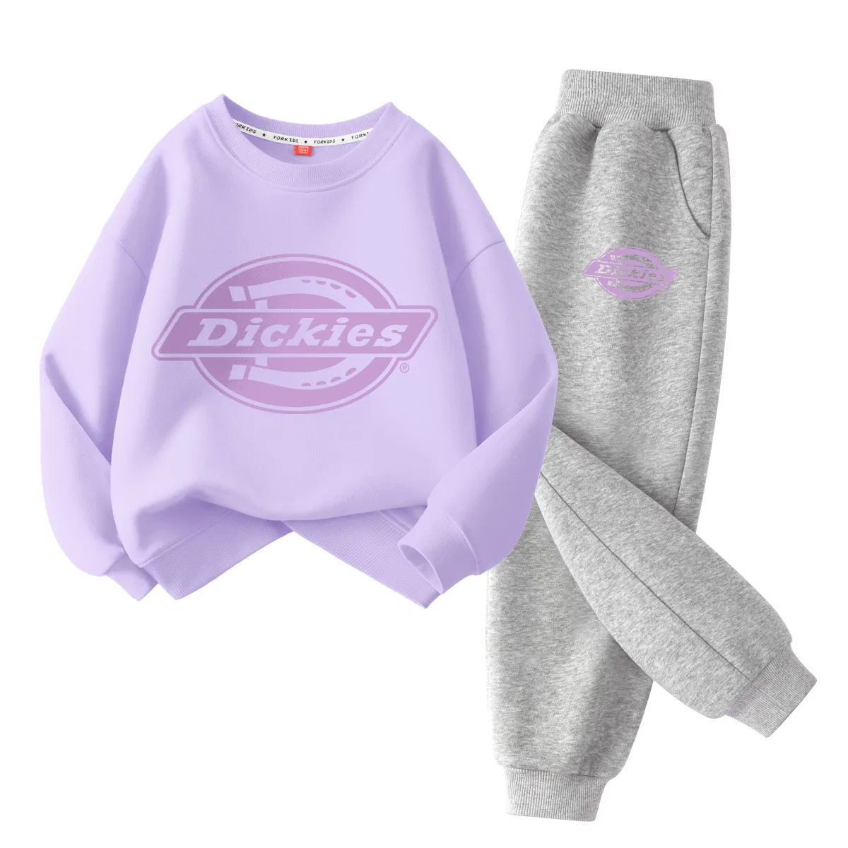 Детский спортивный комплект с принтом Negative Logo Dickies, Taro Purple/Gray