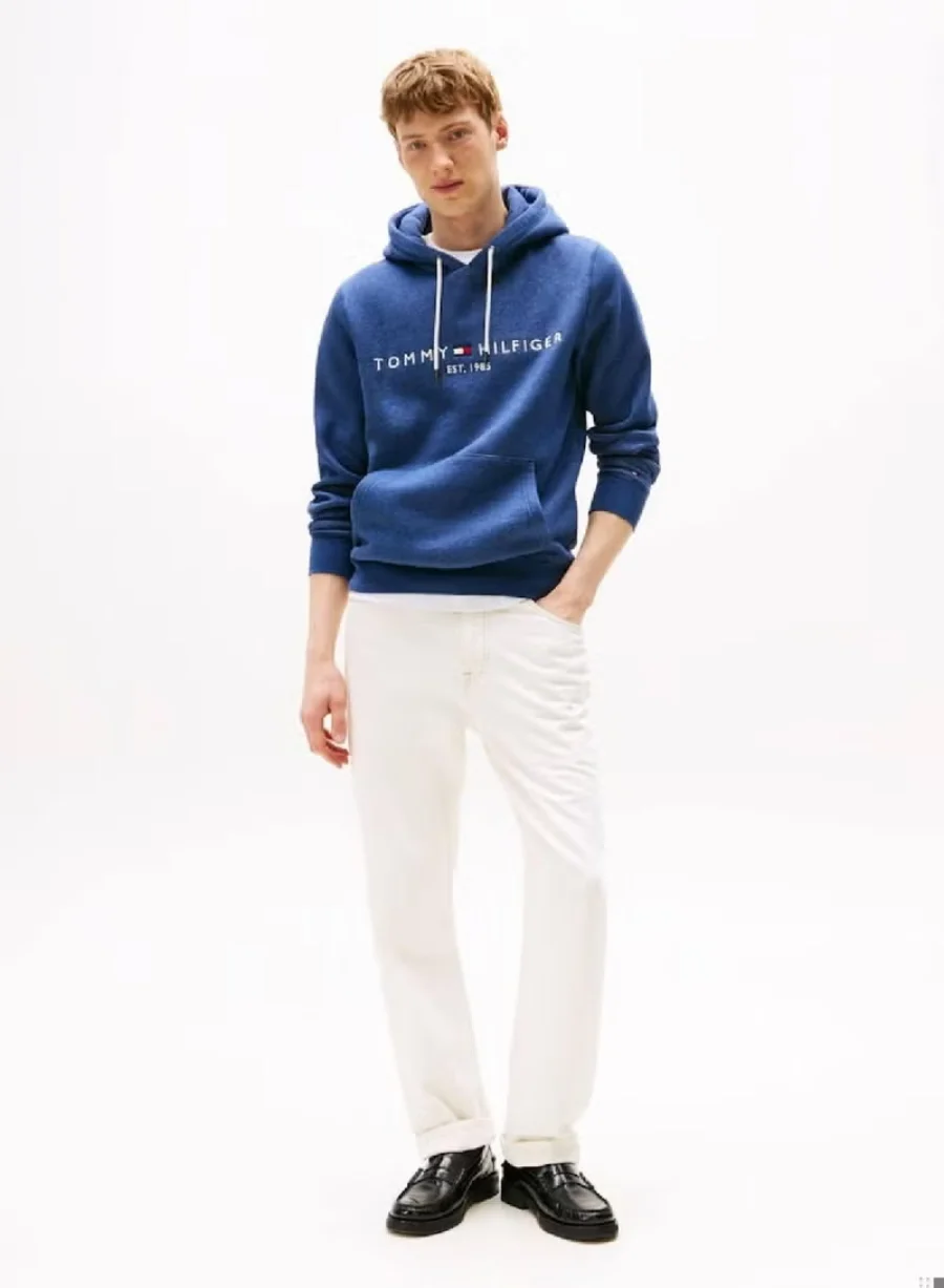 Худи Tommy Hilfiger Logo Embroidery, синий — фото 4