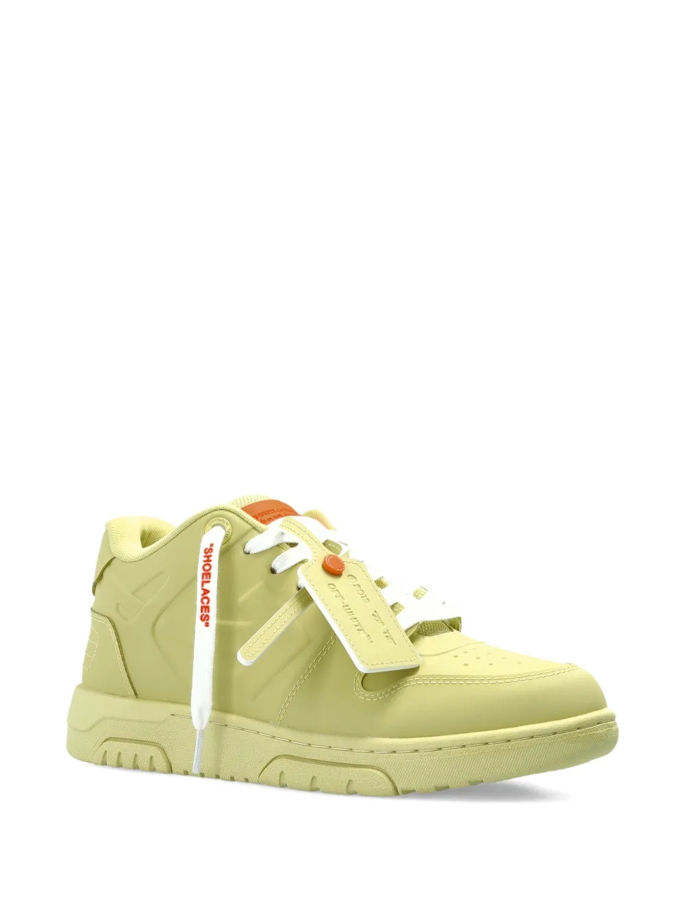 Кожаные кроссовки Out Of Office Off-White, желтый — фото 2