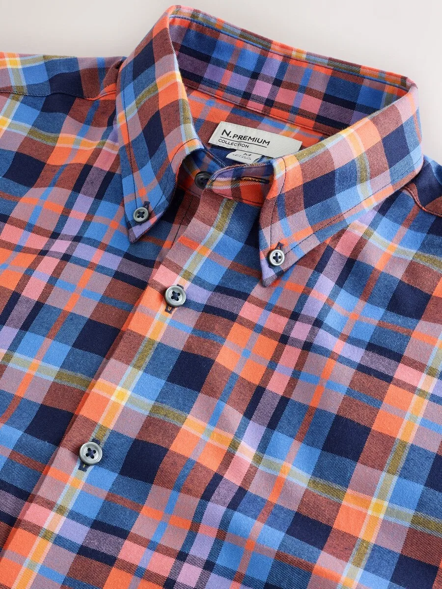 Рубашка Next Regular fit на пуговицах, темно-синяя, Cobalt Blue — фото 3