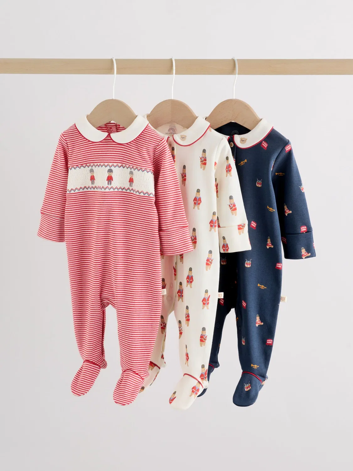 Комплект бодиков 3 шт, Red Bear Next, красный