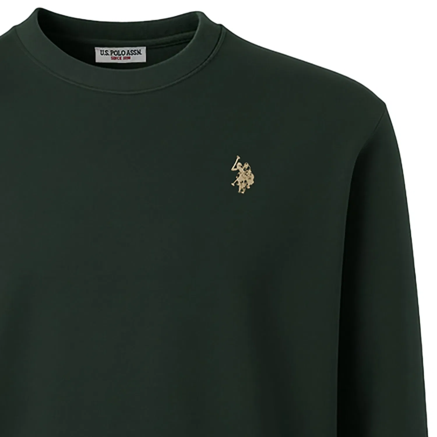 Свитшот темно-зеленый U.S. Polo Assn., темно-зеленый — фото 2