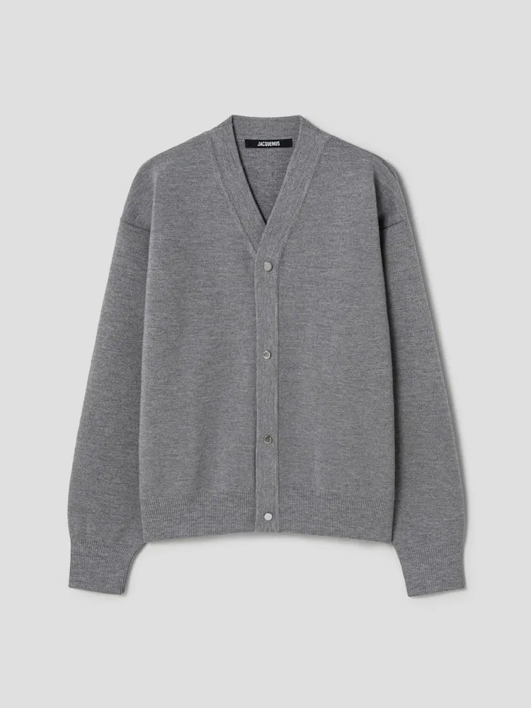 Кардиган оверсайз с пуговицами Le Cardigan Boutonne JACQUEMUS, Grey