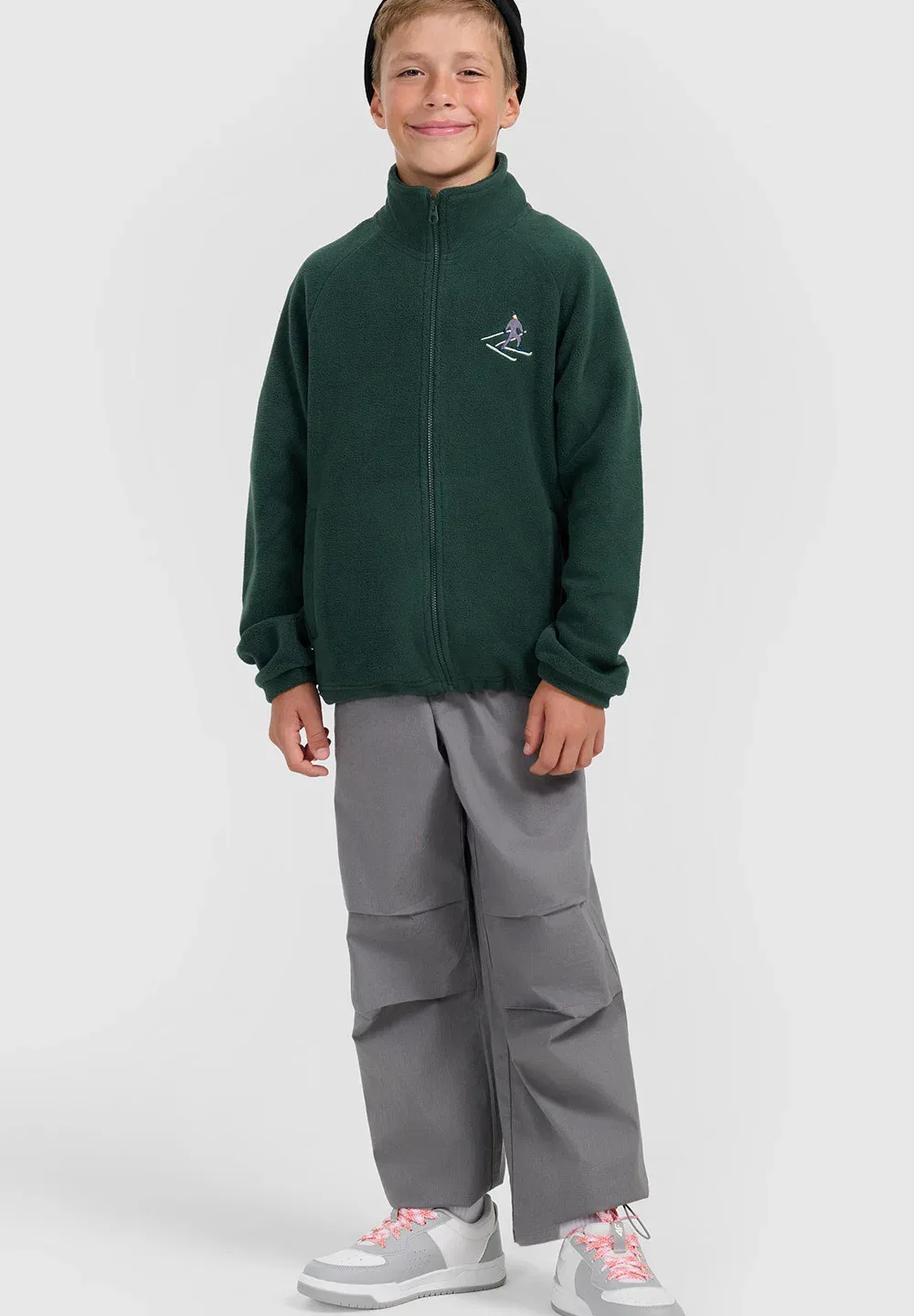Polar Regular ze Stójką Chłopięcy - флисовая куртка 4F, Dark Green