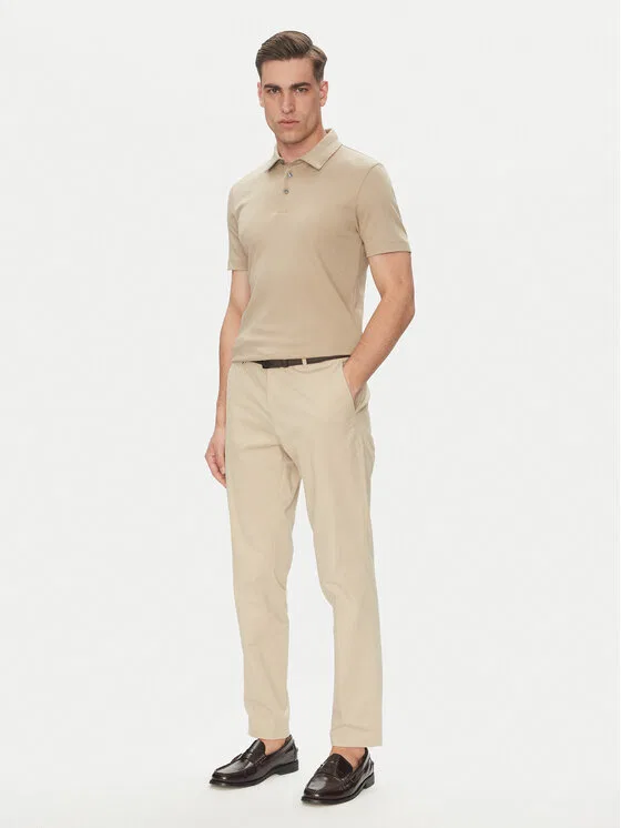 Поло slim fit Palosh Boss, бежевый — фото 2