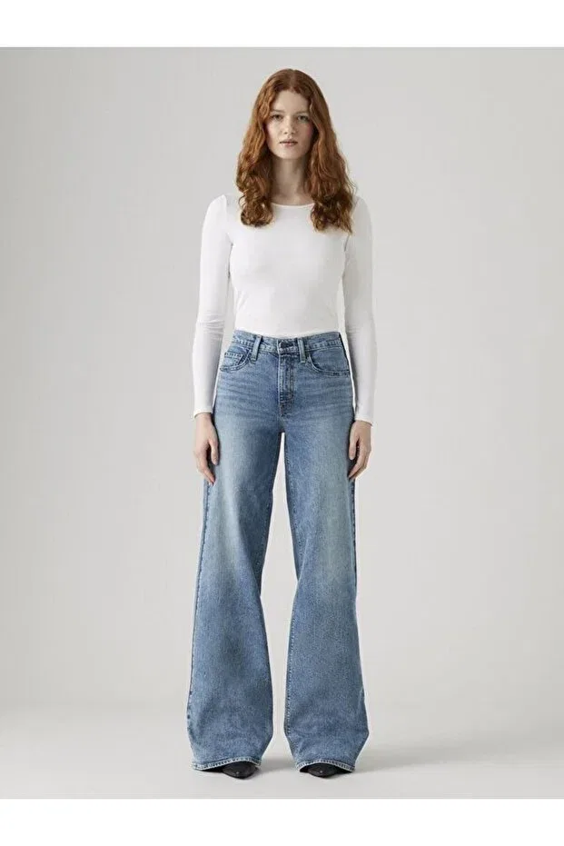 Женские джинсы с широкой штаниной Levi'S, Med Indigo - Worn In — фото 2