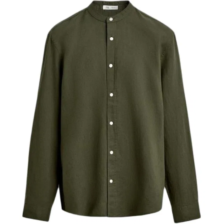 Мужская рубашка с длинным рукавом Khaki ZARA, Khaki