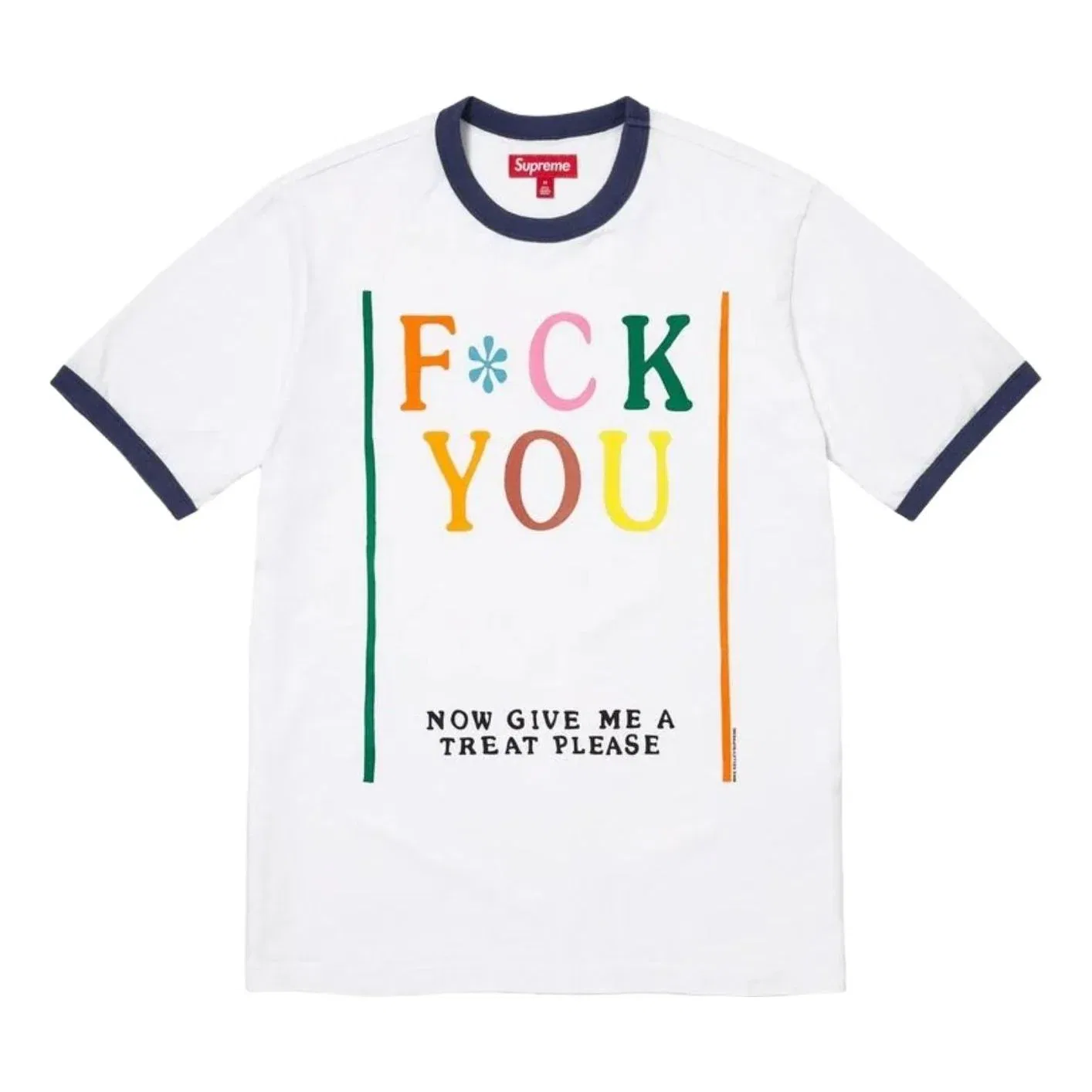 Футболка Supreme x Mike Kelley SS26 Ringer, белая, SUP-SS26-176-WHT