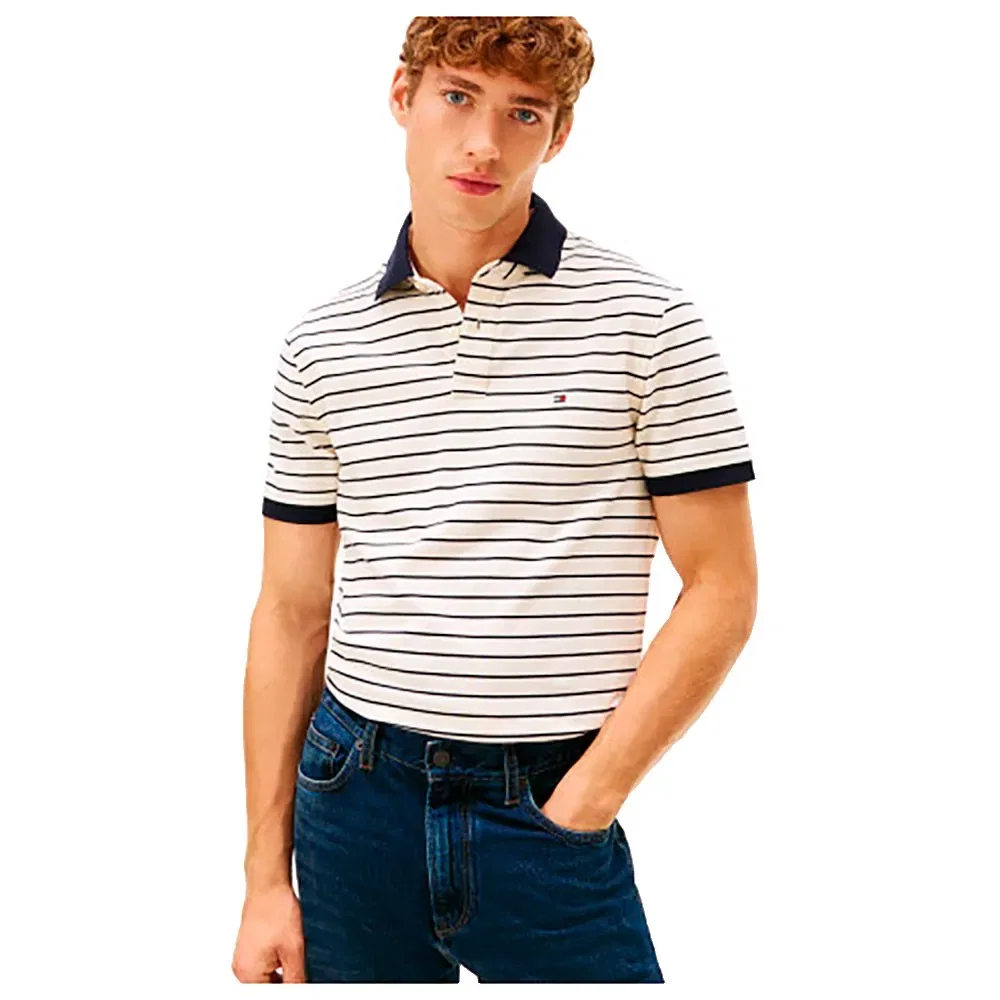 Мужское поло с коротким рукавом 1985 Regular Fit Tommy hilfiger, White