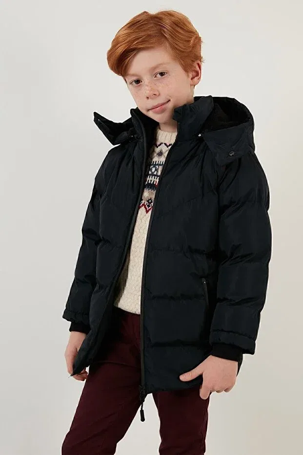 Детское зимнее пальто для девочек на молнии Lela, Navy Blue — фото 4
