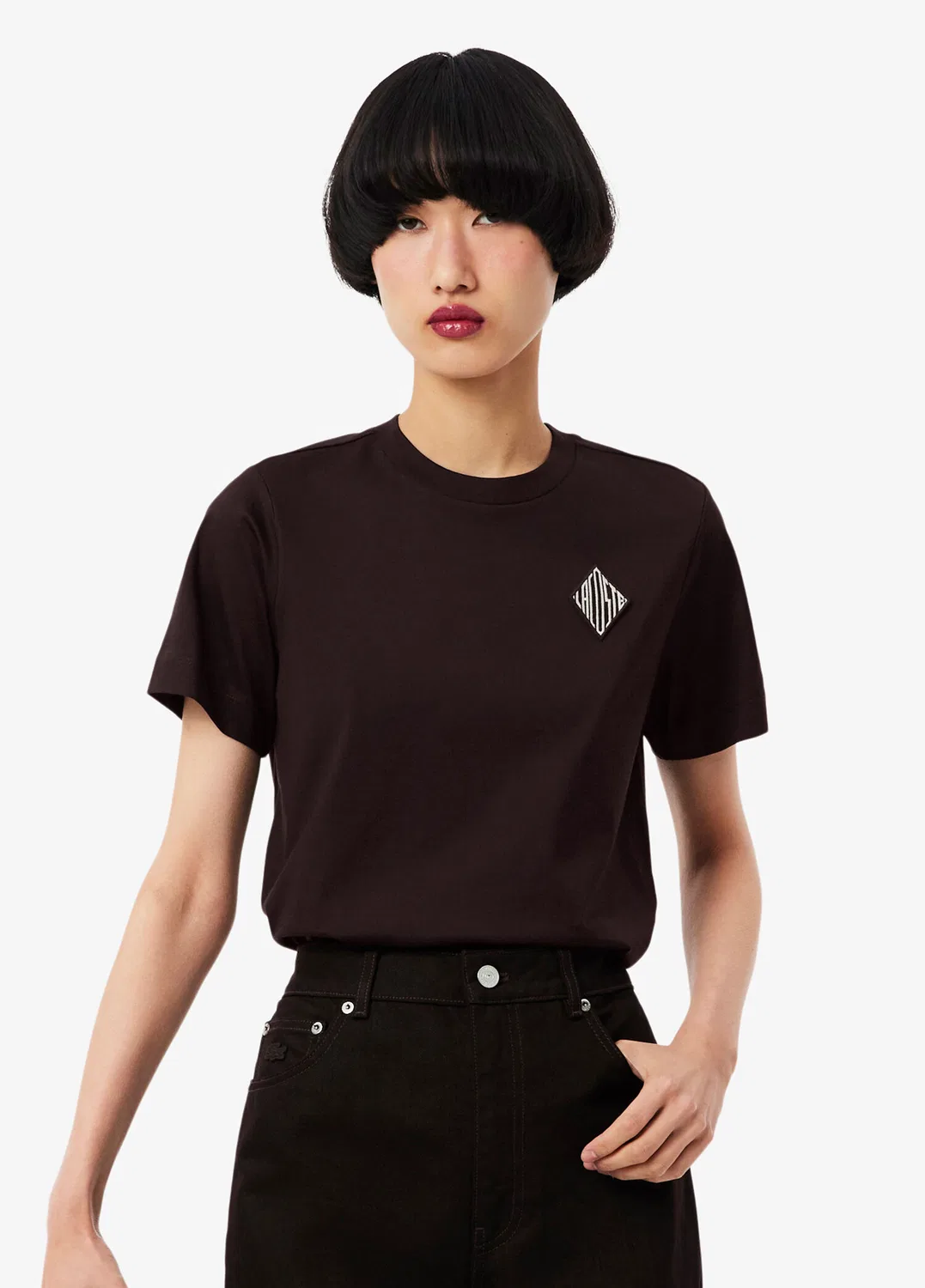 Футболка Lacoste Regular Fit, коричневая — фото 2