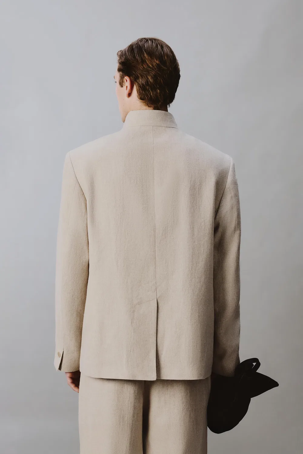 Свободный двубортный пиджак ZARA, Light Beige — фото 3