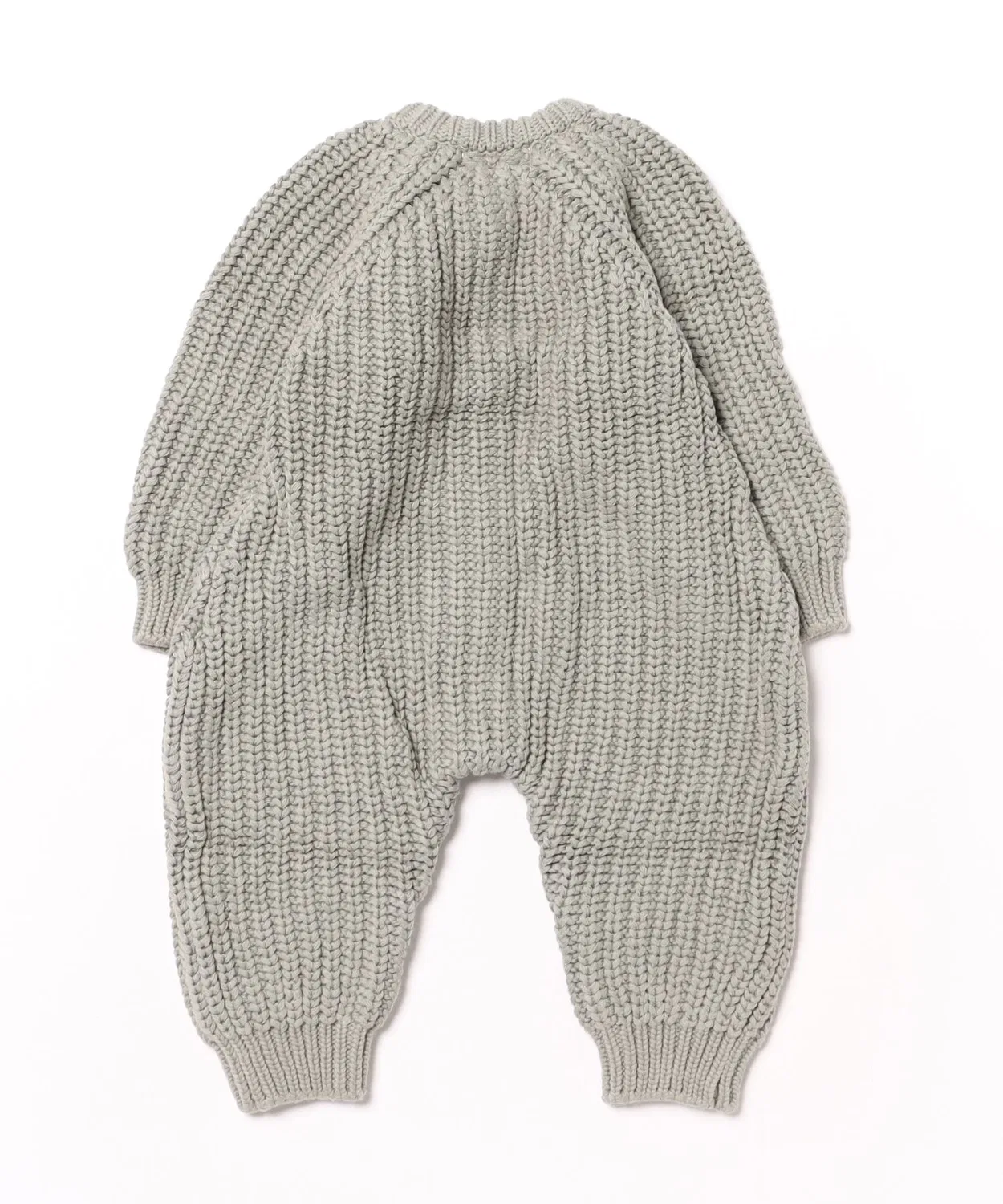 Детский джемпер-комбинезон из футера с принтом, модель CHUNKY KNIT JUMPSUIT Quincy Mae, Green — фото 2